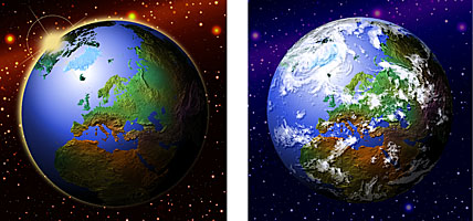 europe globe views - vue des globes europeen